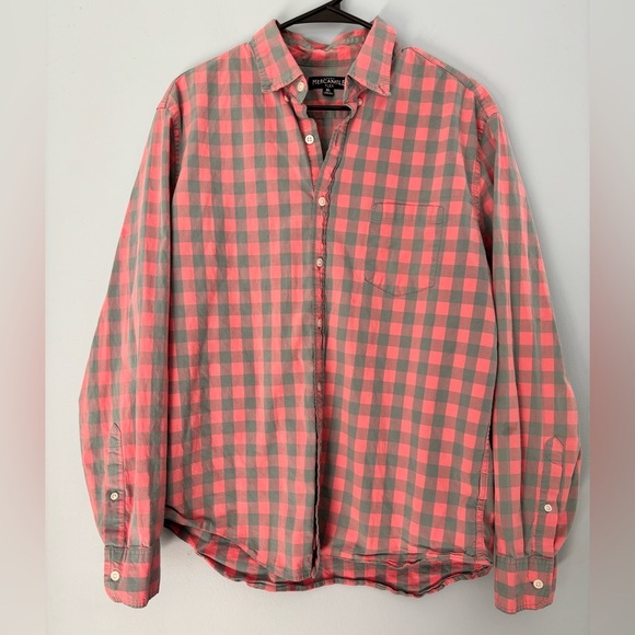 J. Crew Other - J. Crew Mercantile Flex Men's Size XL Shirt Button Down Pink/Teal Checkered
